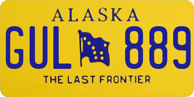 AK license plate GUL889