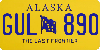 AK license plate GUL890