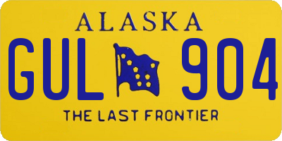 AK license plate GUL904