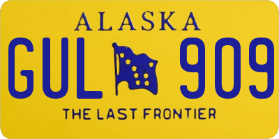 AK license plate GUL909
