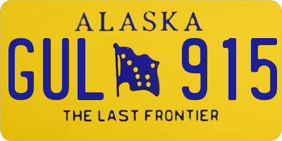 AK license plate GUL915