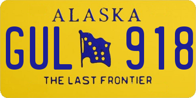 AK license plate GUL918