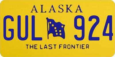 AK license plate GUL924