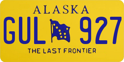 AK license plate GUL927