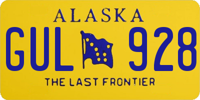 AK license plate GUL928
