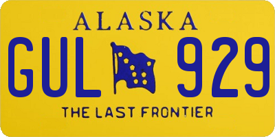 AK license plate GUL929