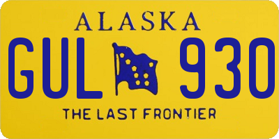 AK license plate GUL930