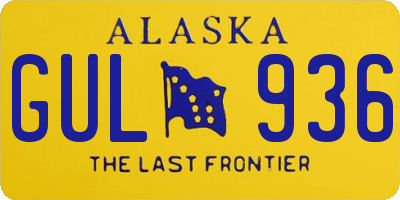 AK license plate GUL936