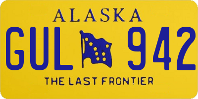 AK license plate GUL942