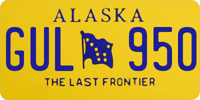 AK license plate GUL950