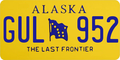 AK license plate GUL952