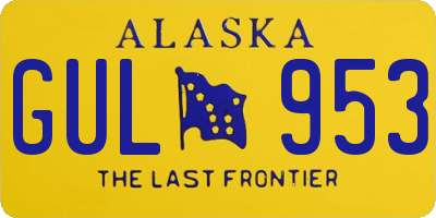 AK license plate GUL953