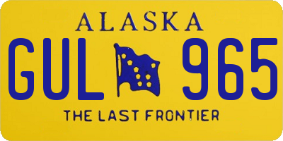 AK license plate GUL965