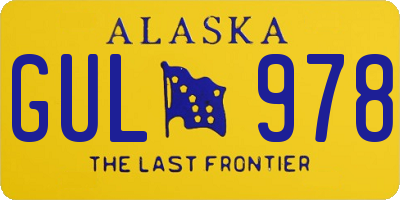 AK license plate GUL978