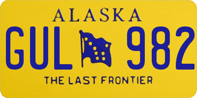 AK license plate GUL982