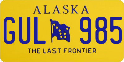 AK license plate GUL985