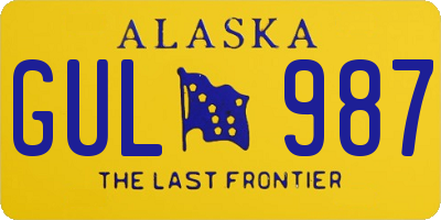 AK license plate GUL987