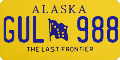 AK license plate GUL988