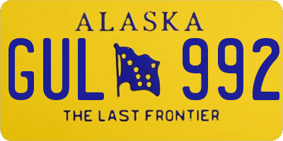 AK license plate GUL992