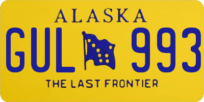 AK license plate GUL993