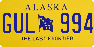 AK license plate GUL994