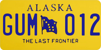AK license plate GUM012