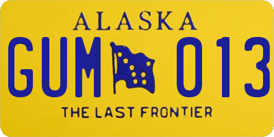 AK license plate GUM013