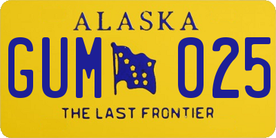 AK license plate GUM025