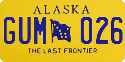 AK license plate GUM026