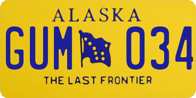 AK license plate GUM034