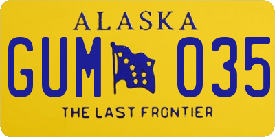 AK license plate GUM035