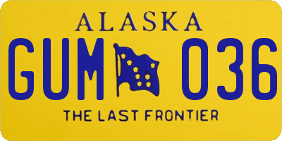 AK license plate GUM036
