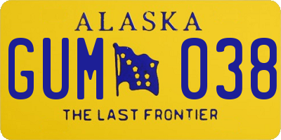 AK license plate GUM038