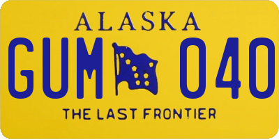 AK license plate GUM040