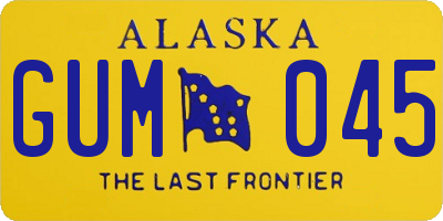 AK license plate GUM045