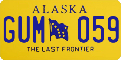 AK license plate GUM059