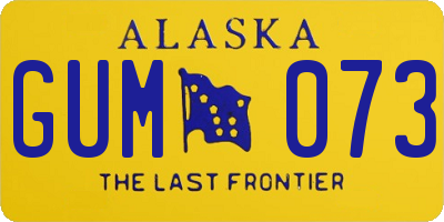 AK license plate GUM073