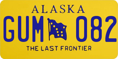 AK license plate GUM082