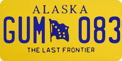 AK license plate GUM083