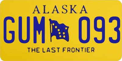 AK license plate GUM093