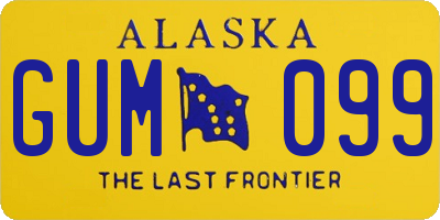 AK license plate GUM099