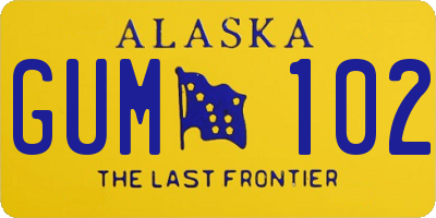 AK license plate GUM102