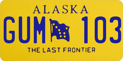 AK license plate GUM103