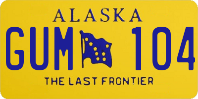 AK license plate GUM104