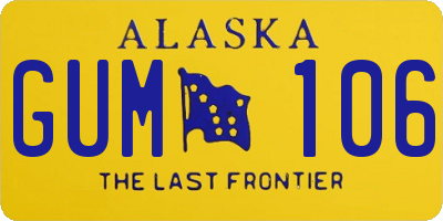 AK license plate GUM106