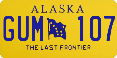 AK license plate GUM107