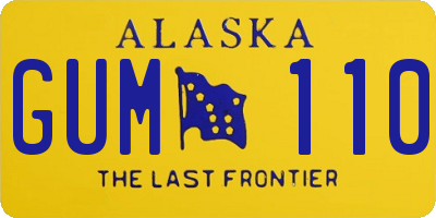 AK license plate GUM110