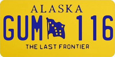 AK license plate GUM116