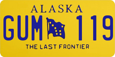 AK license plate GUM119
