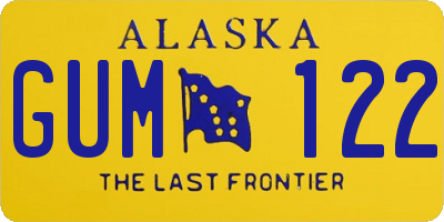 AK license plate GUM122